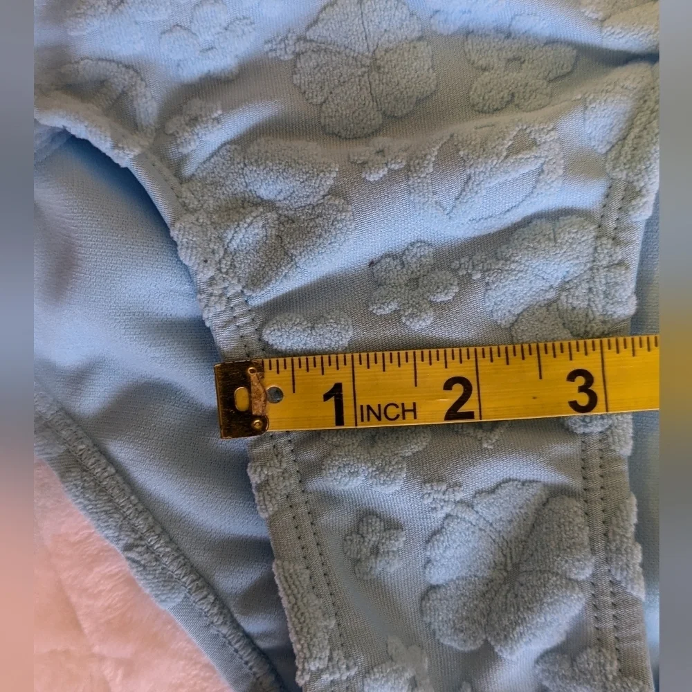 Justice Justice Girls 2 Piece Flounce Top Bikini Swimsuit Light Blue Size L(12/